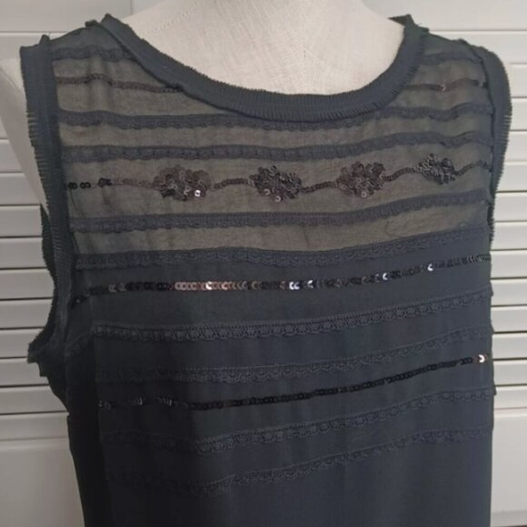 Banana Republic Black Sequin Dress on Chiffon Layer - Picture 4 of 8